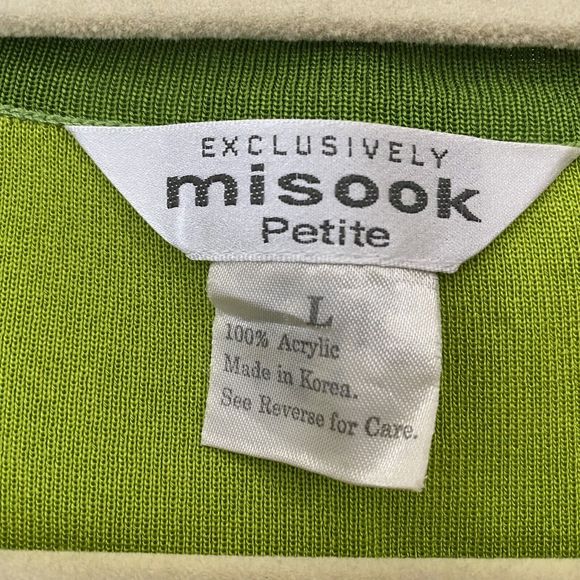 Misook Cardigan Womens Large Petite Knit Green - Picture 6 of 7
